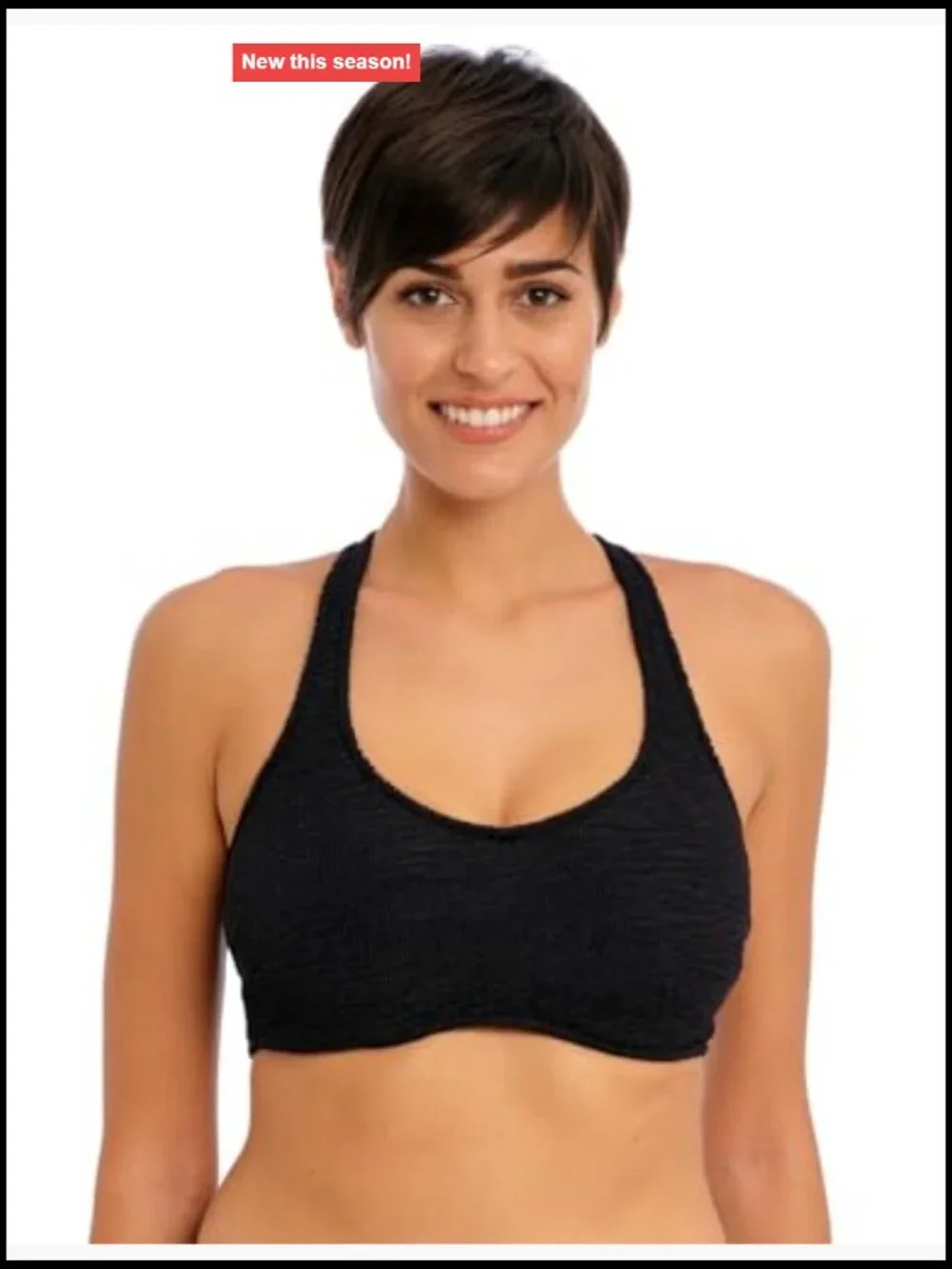 Underwire Bralette Bikini Top, Nylon Blend, Adjustable Straps, Swim Top